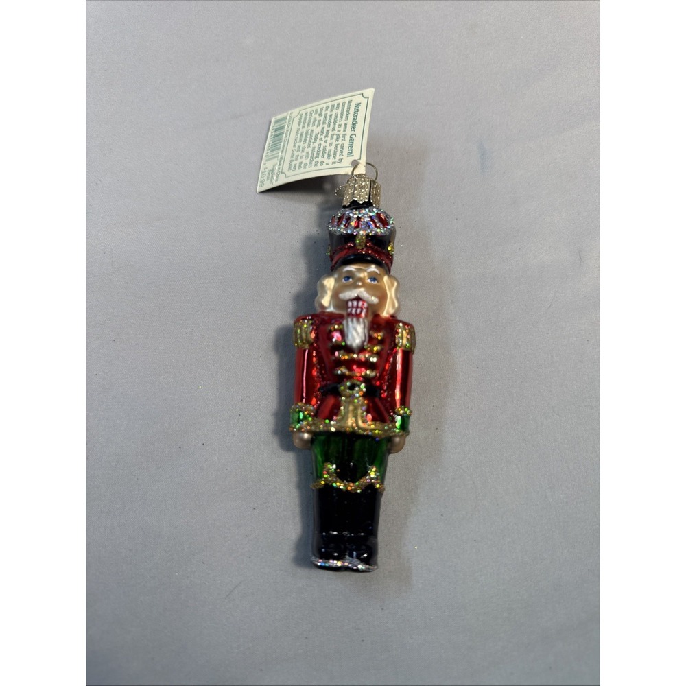 Old World Christmas Nutcracker General Glass Blown Ornament 44043 OWC Tag